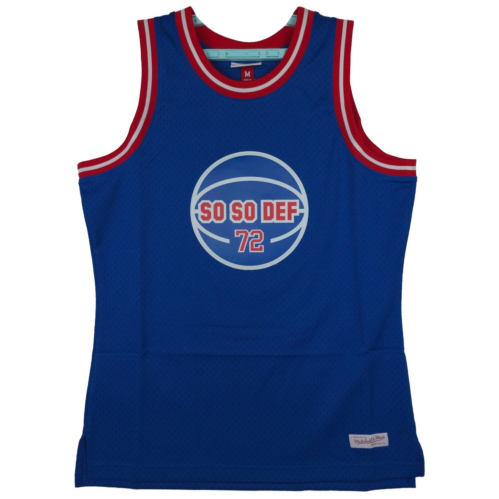 Jermaine Dupri So So Def Mitchell & Ness Medium Basketball Jersey Blue Red NWT